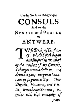 A discourse of constancy in two books chiefly containing consolations against publick evils written in Latin by Justus Lipsius, and translated into English by Nathaniel Wanley | Nathaniel Wanley