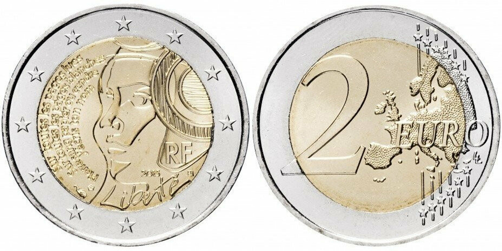 Франция 2 евро, 2015 225 лет Фестивалю Федерации UNC