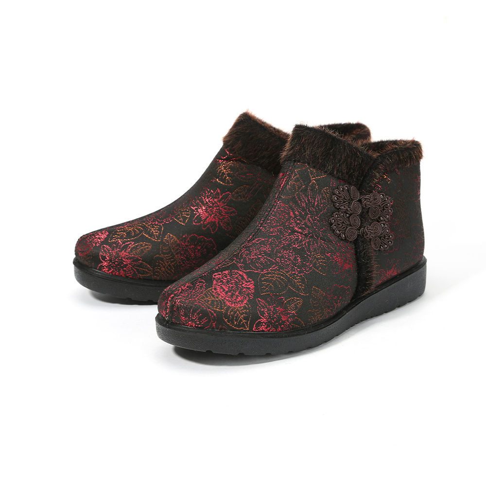 LAOMEIHUA High top Insulated Shoes Women"s Red