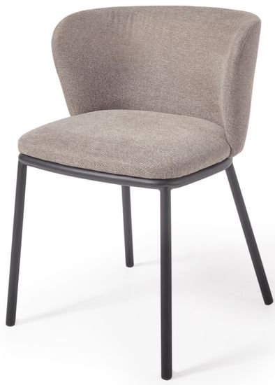 Ciselia Стул из синели светло-коричневого цвета и черной стали Испания La Forma