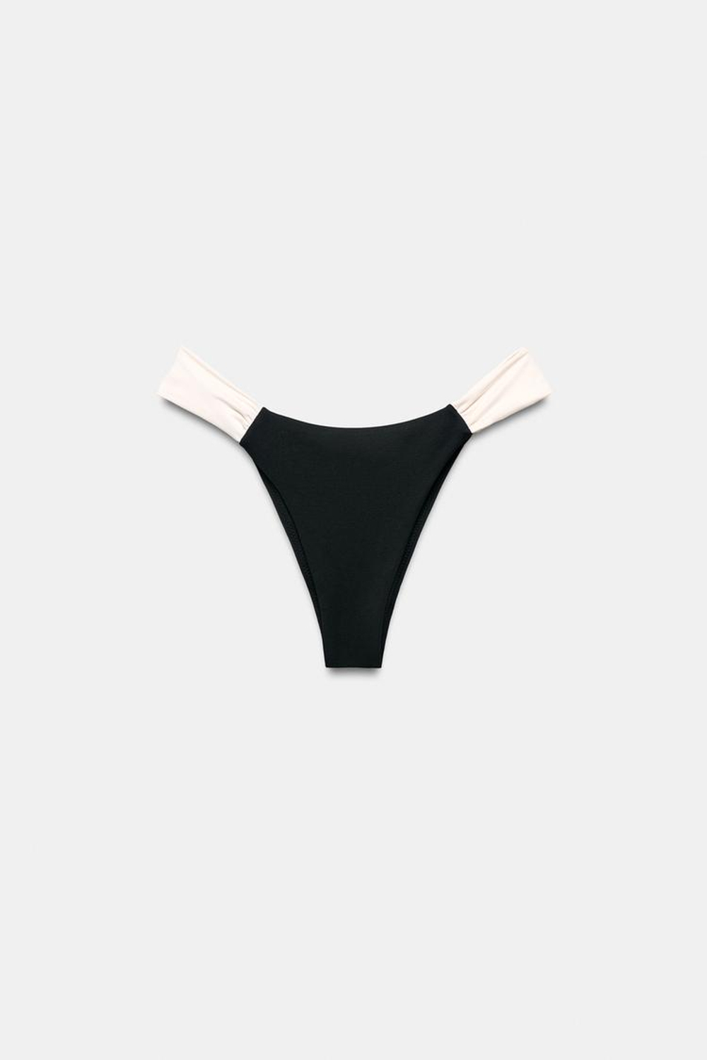 ZARA БИКИНИ-ПЛАВКИ С КОНТРАСТНЫМИ ЗАВЯЗКАМИ, ЧЕРНЫЙ