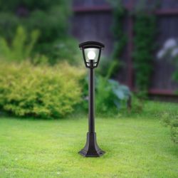 Садово-парковый светильник ЭРА «Валенсия 4» НТУ 07-60-002 черный 4-гранный напольный IP44 Е27 max 60Вт | Садово-парковые светильники