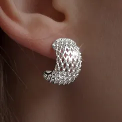 Серьги Сетка из серебра 925 пробы