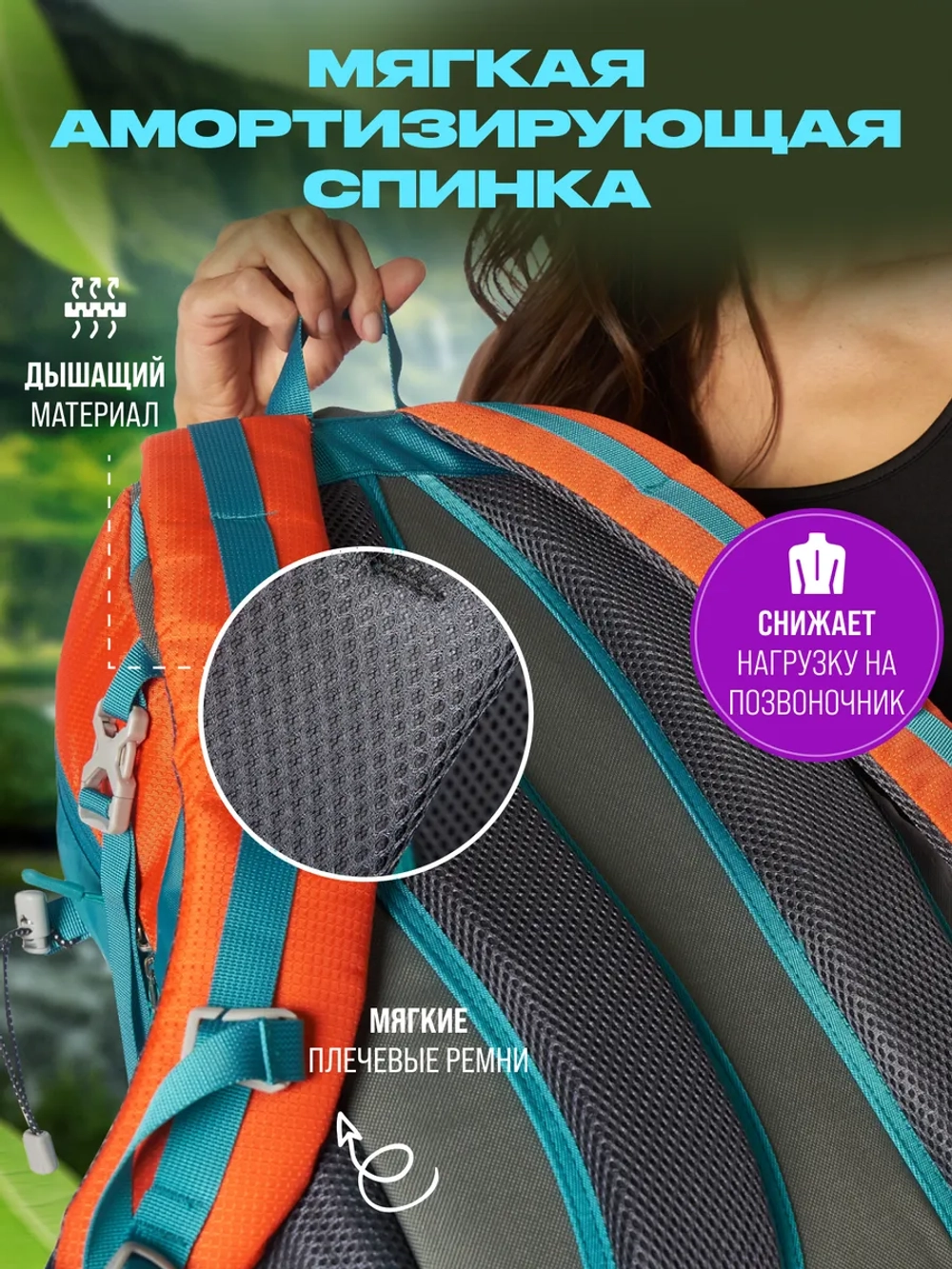 Рюкзак спортивный туристический для мото спорта велорюкзак