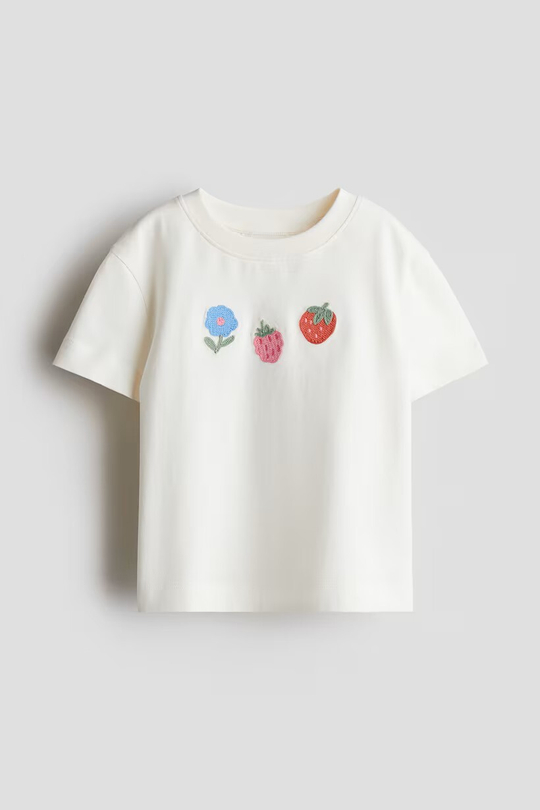 H&M Футболка c контрастными деталями, белый