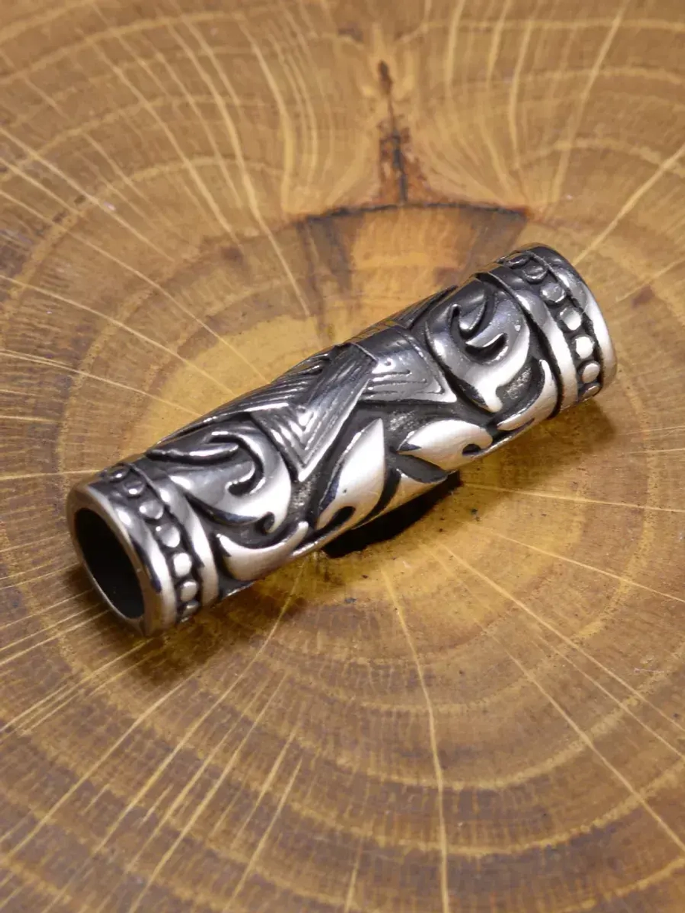 Бусина «Цилиндр» из нержавеющей стали