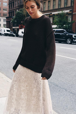 ZARA ЮБКА МИДИ С ПАЙЕТКАМИ, ЦВЕТ РОЗОВОГО МЕЛА