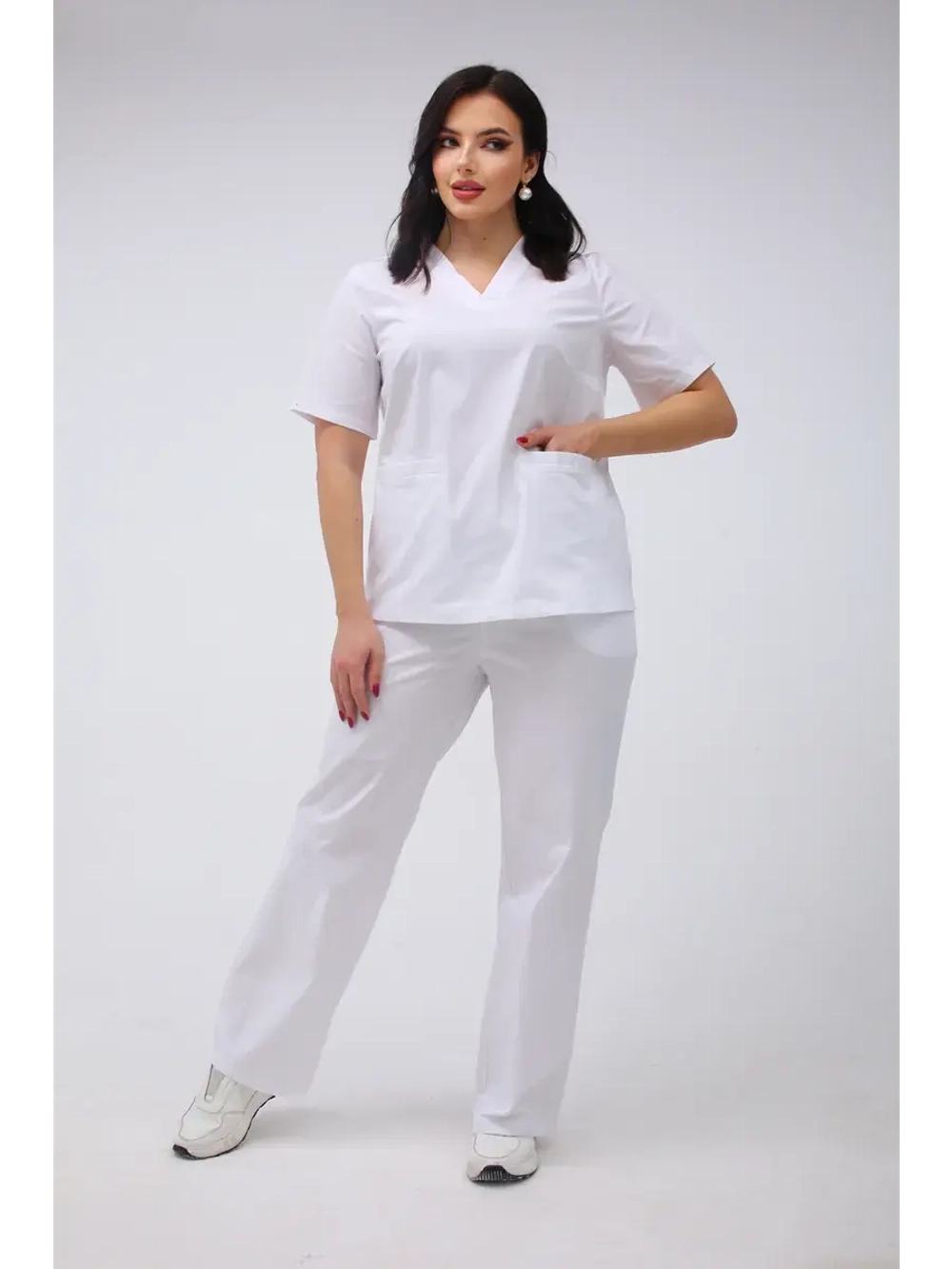 Медицинский костюм с брюками стрейч
