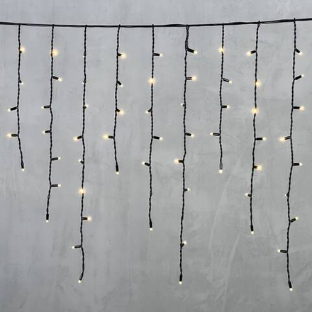 Светодиодная бахрома с колпачком 3,2*0,9 м., 168 теплых белых LED ламп, каучуковый черный провод, LTC (LL168-1-2WW)