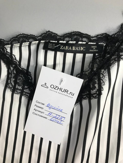 Топ Zara в полоску визуально шелковая, маркировка XS, визуально на 42 размер