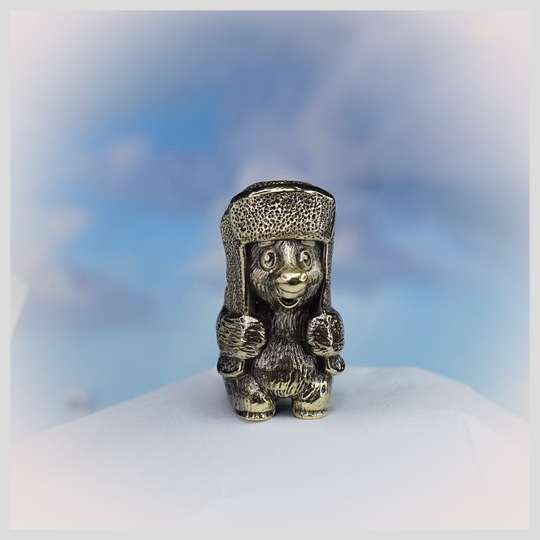 Темлячная бусина "Медвежонок" для ножей , латунь