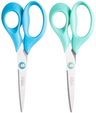 Ножницы Hatber COMFY, 17 см, лёгкий рез, ассорти, 1 шт