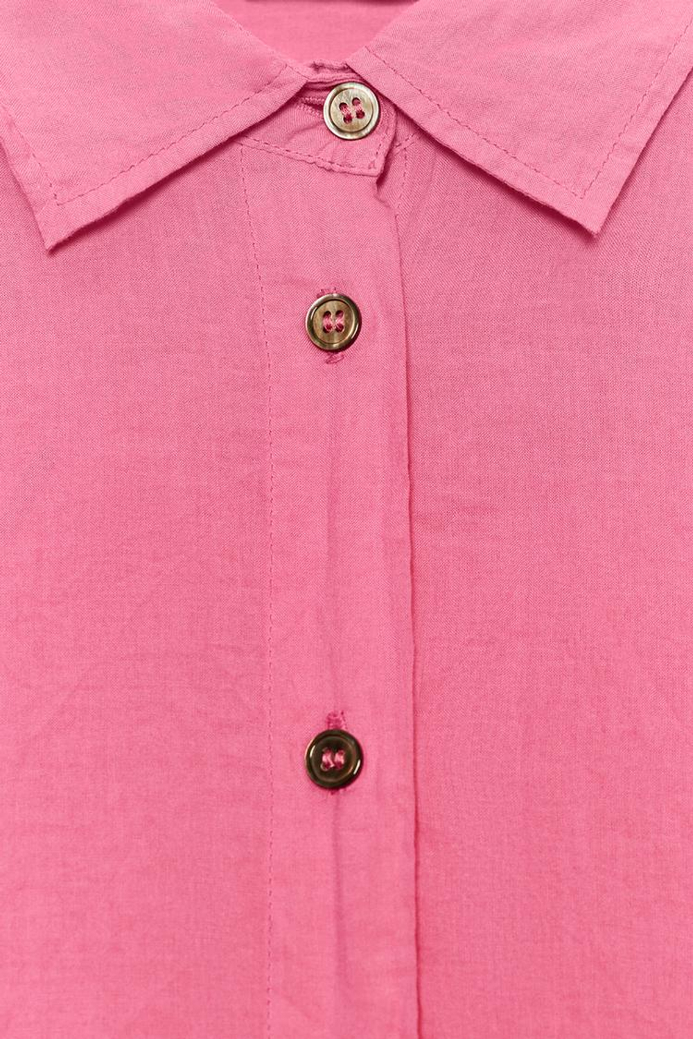 ZARA РУБАШКА ИЗ ЖАТОЙ ТКАНИ С ПУГОВИЦАМИ — ZW COLLECTION, ЦВЕТ ФУКСИИ