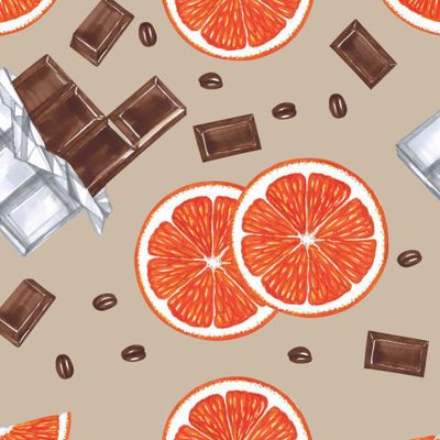Шоколад, апельсины, кофе