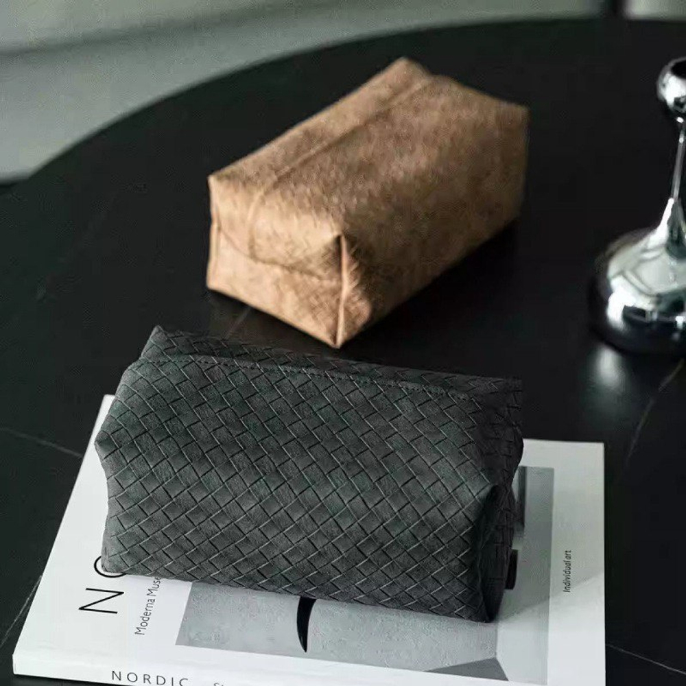 Коробка для салфеток из мягкой матовой кожи