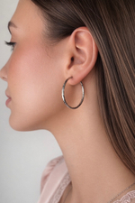 Серьги - конго "Змеи" в серебре (3,5 см)