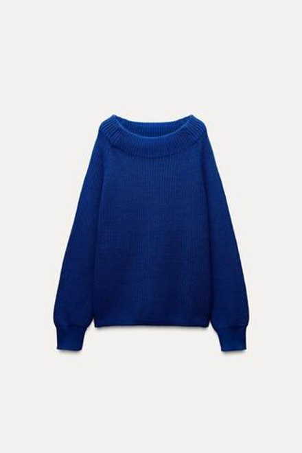ZARA ОДНОТОННЫЙ СВИТЕР, ЯРКО-СИНИЙ