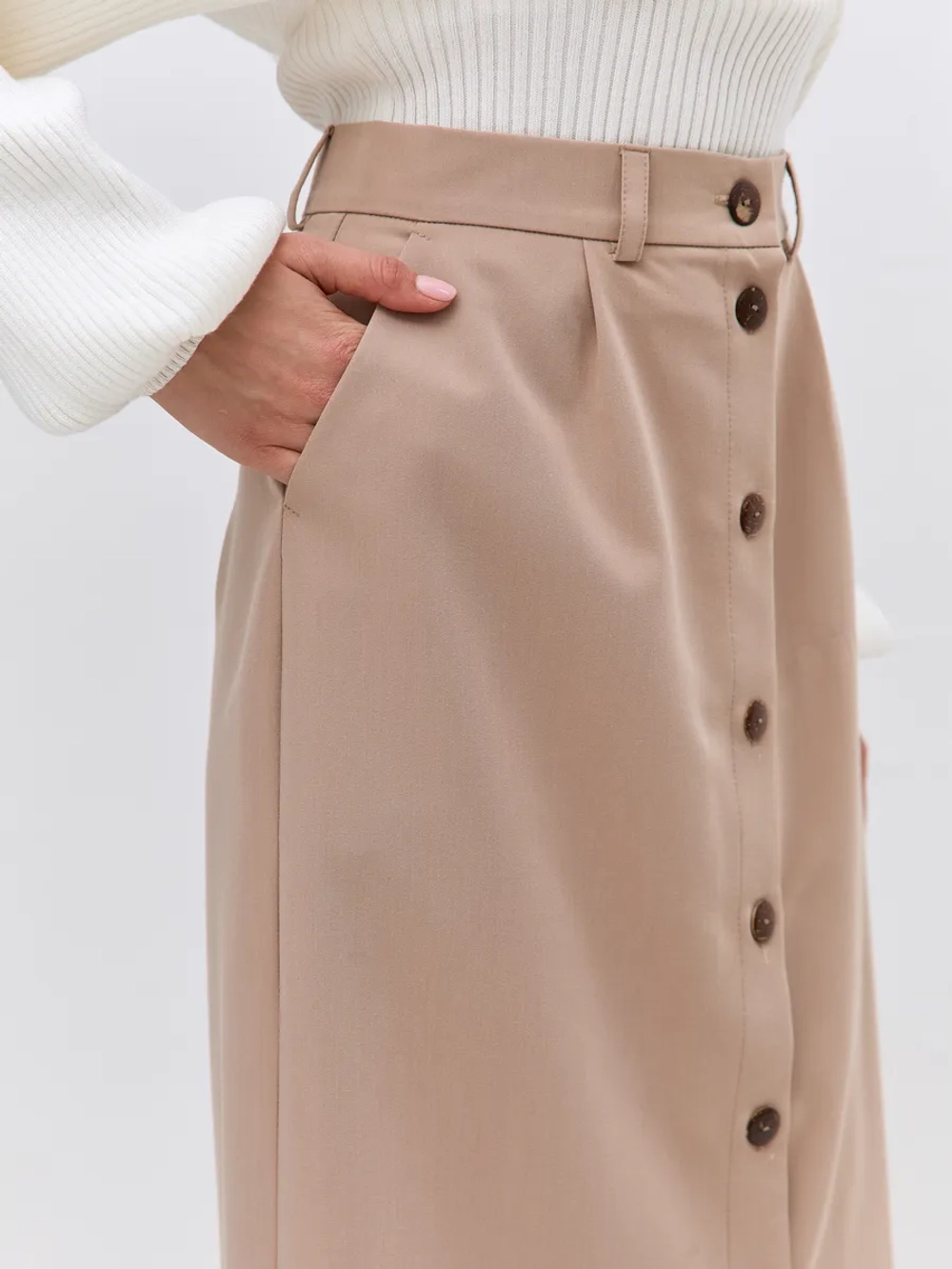 Юбка длинная на пуговицах