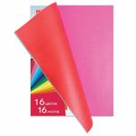 Цветная бумага А4 газетная, 16 листов 16 цветов, на скобе, ПИФАГОР, 200х280 мм, "Лиса", 113540