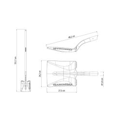 Лопата Tramontina 77417524 совковая для почвы из углеродистой стали рукоятка 120 см эвкалипт