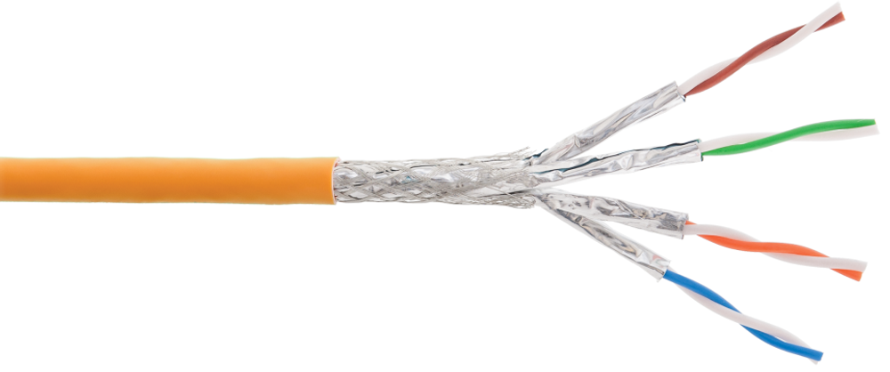 Кабель витая пара S/FTP  6а кат. 4 пары NIKOLAN NKL 9355C-OR