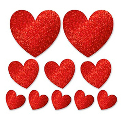 Баннер-комплект-Сердце-блеск-10шт