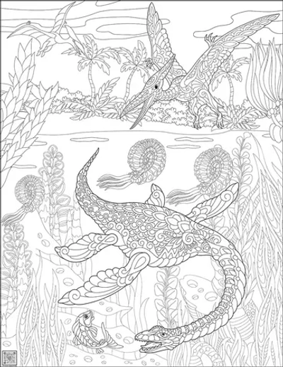 Цифровое панно ID Wall Раскраска "Животные древнего мира"