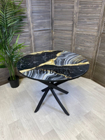 Стол круглый стеклянный "Чёрный Агат"