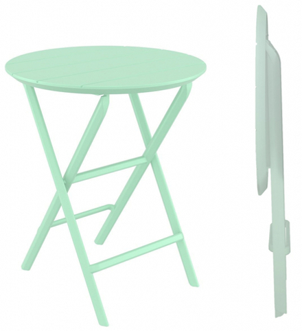 Стол пластиковый складной Siesta Contract Helen Folding Table Ø60, опаловый зеленый