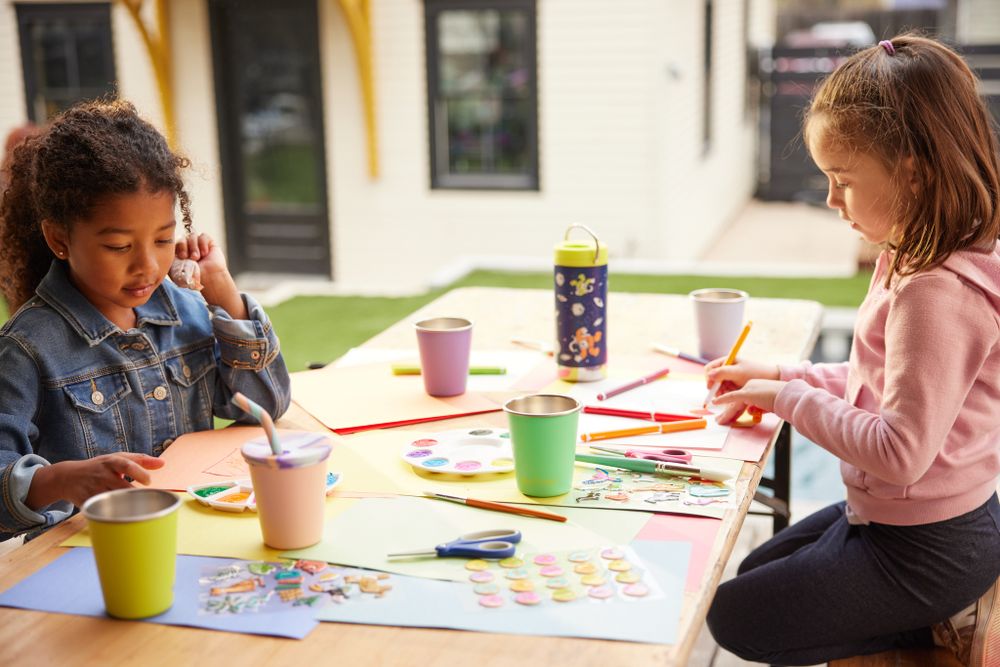 Детский стакан одностенный Klean Kanteen Kid Cup Straw Lid 10oz (296 мл) Peach Parfait с трубочкой