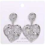 Серьги «ЭЛЛОДИ», листья, цвет золото и серебро, 3*5см