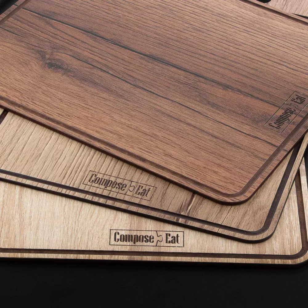 Доска разделочная с желобом 24x18см ComposeEat дуб натуральный