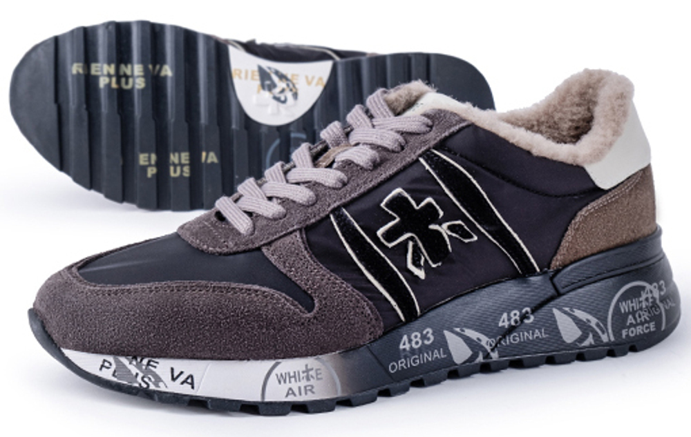 Premiata Lander 6103 Серые с синим с мехом