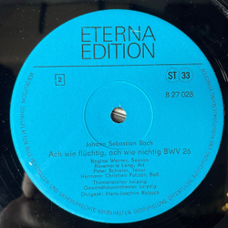 Винтажная виниловая пластинка LP Bach, И. С. Бах, Кантаты Kantaten / Gottes Zeit Ist Die Allerbeste Zeit BWV 106 / Ach Wie Fluchtig, Ach Wie Nichtig BWV 26 (ГДР 1978)