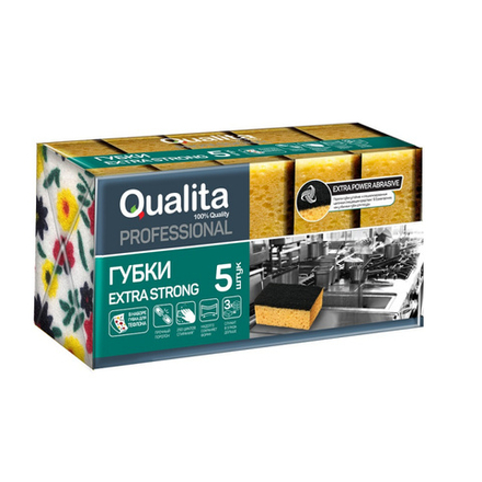QUALITA Губки кух Extra Strong 5шт