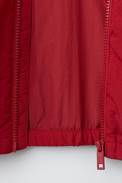 ZARA СТЕГАНАЯ КУРТКА С КАПЮШОНОМ, ЯРКО-КРАСНЫЙ