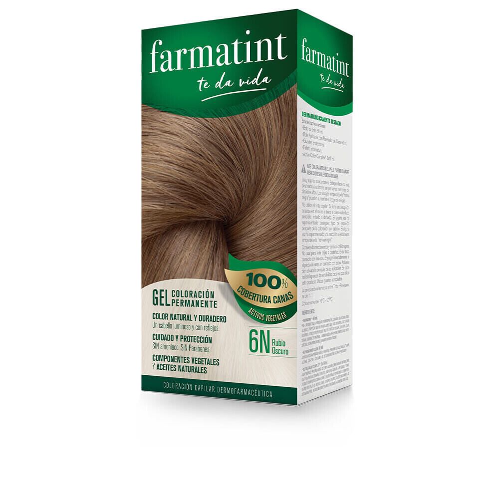 Farmatint Permanent Coloring Gel No. 6N Dark Blonde Перманентная краска для волос на растительной основе и маслах без аммиака,оттенок темно-русый