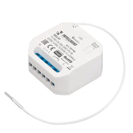 INTELLIGENT ARLIGHT Релейный модуль TY-701-72-DRI-DRO-PS-IN (230V, 1x10A, TUYA Wi-Fi, 433Mhz) (IARL, IP20 Пластик, 3 года) 051760
