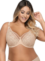 Соблазнительный бюстгальтер с мягкой чашкой и декоративными бретелями (Размер: 70E) (Цвет: белый)