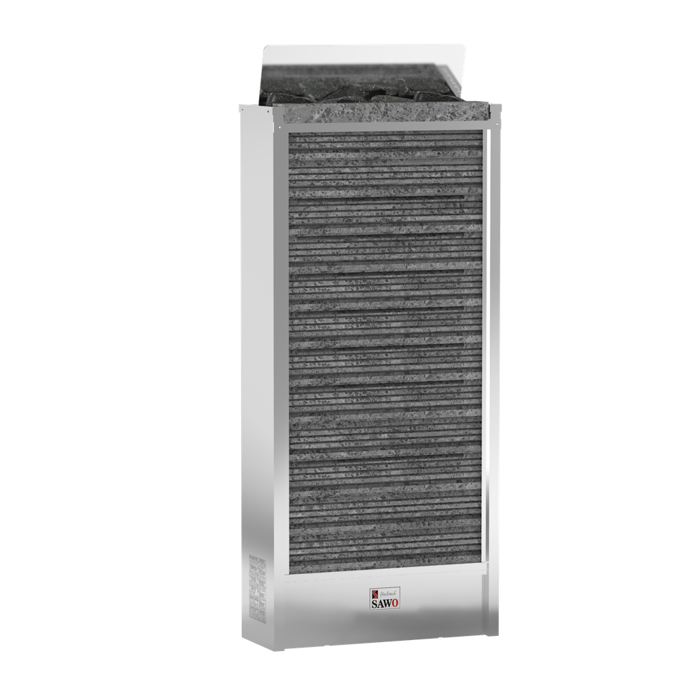 SAWO Электрическая печь Cirrus mini настенная, 3,0 кВт, нерж. сталь, талькохлорит, артикул CIR2-30NS-P, выносной пульт (пульт и блок мощности докупаются отдельно)