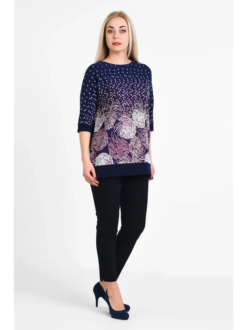 Блузка трикотажная джемпер с рисунком