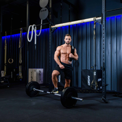 Гриф для штанги олимпийский для пауэрлифтинга 2200 мм (до 680 кг, замки-пружины) D50 мм PROFI-FIT