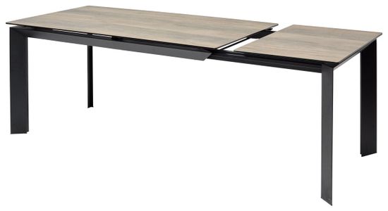 Стол CREMONA 180 KL-61 Под дерево, итальянская керамика / черный каркас