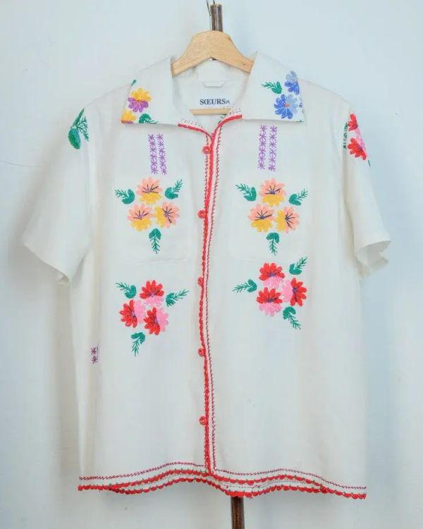 Рубашка с Домашней Ручной Вышивкой 2 белая - фото 5