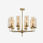 Люстра  Brass & Blue Glass Tube by Hans-Agne Jakobsson (10 плафонов, бежевый)