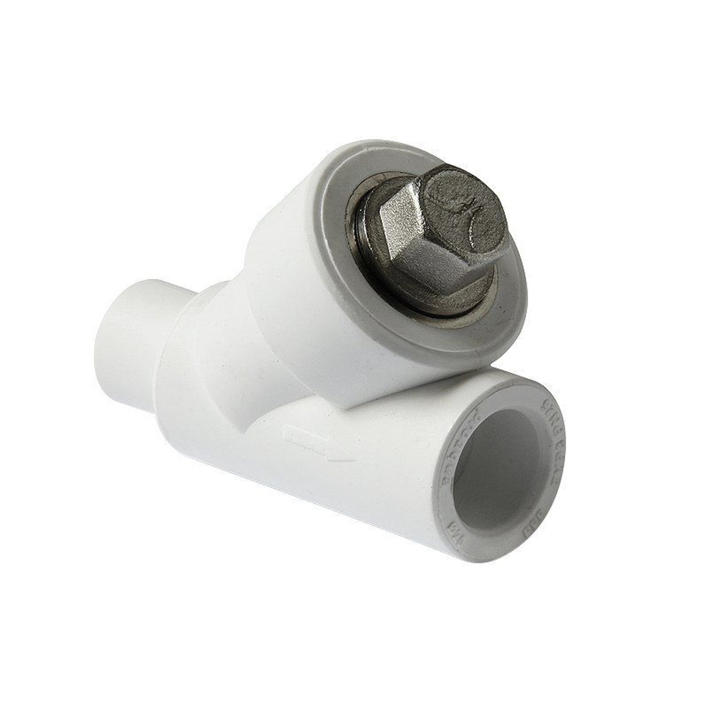 Фильтр сетчатый ПП 45гр. 32 PN 25, муфта-штуцер, белый, Pro Aqua PA450012