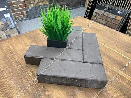 ЛСР, Графитовый «Штутгарт» Лонг, 250х80х50 - Клинкерная тротуарная брусчатка