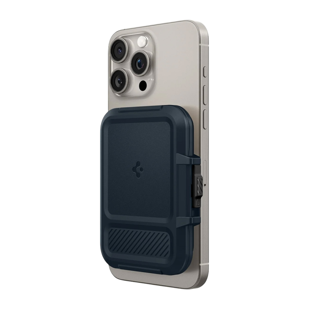 Пластиковый чехол-бумажник MagSafe с защёлкой Spigen Lock Fit (Mag Fit) Картхолдер из поликарбоната. Вмещает до шести карт