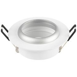 Светильник встраиваемый алюминиевый ЭРА KL109 WH/SL под лампу MR16 GU5.3 белый/серебро матовый