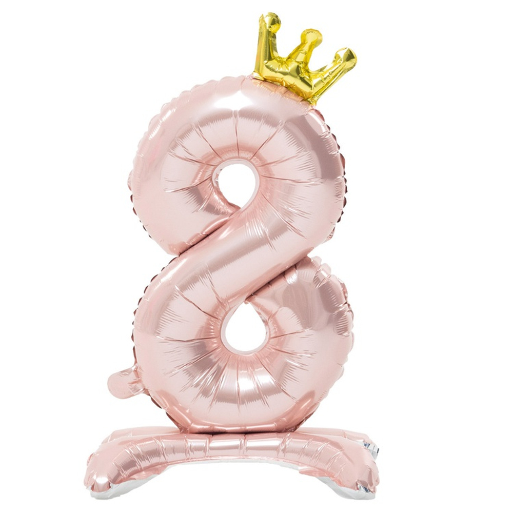 Шар фольгированный Цифра 8 81 см (Розовый)